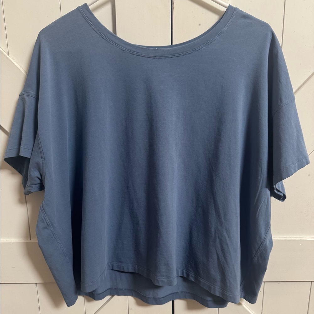 Lululemon Cates T-Shirt Size 14 Washed Denim Blue